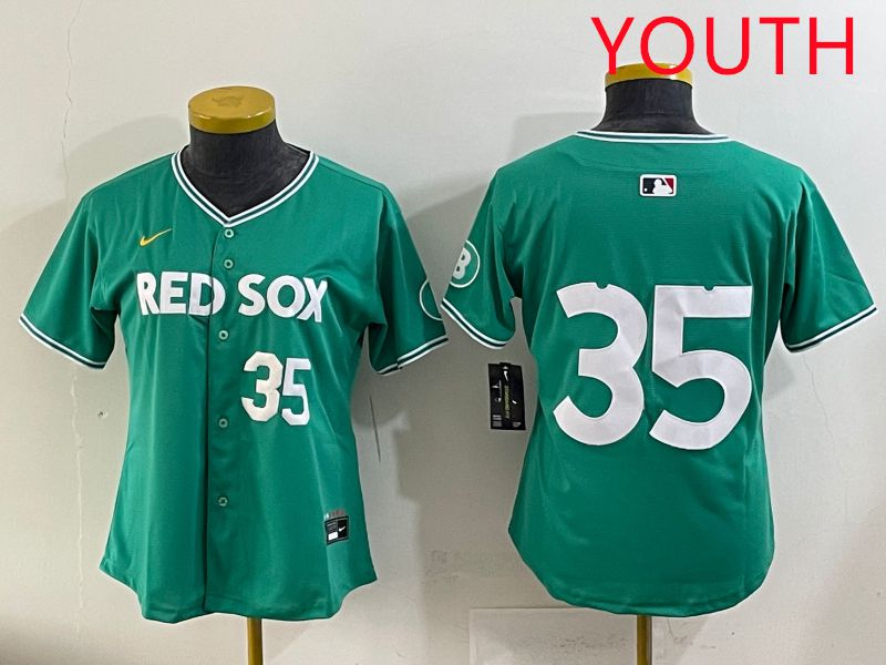 Youth 2025 Boston Red Sox #35 No Name Dark Green Joint Name Nike MLB Jersey style 4->youth mlb jersey->Youth Jersey